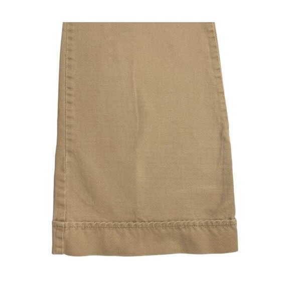 OLD NAVY Wide Leg Twill Trousers Women's 10 Regular Tan Low-Rise Button Pockets - Picture 5 of 16